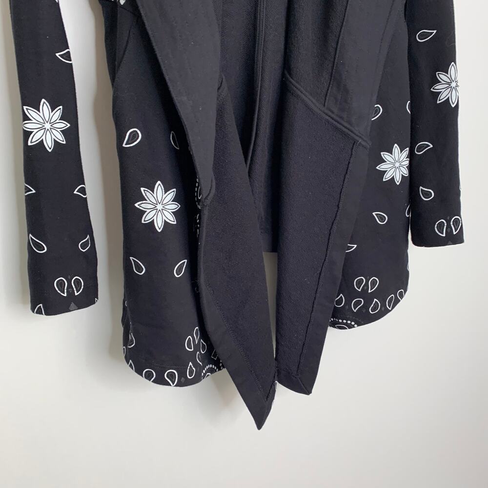 Jonny Cota Draped Hoodie in Black Bandana Open Front Women’s Small - Picture 13 of 14